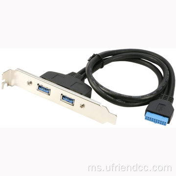 Panel belakang USB3.0-Female ke kabel penyambung header 20pin
